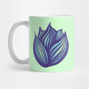 Abstract Flower Floral Decorative Art In Purple And Blue Mug